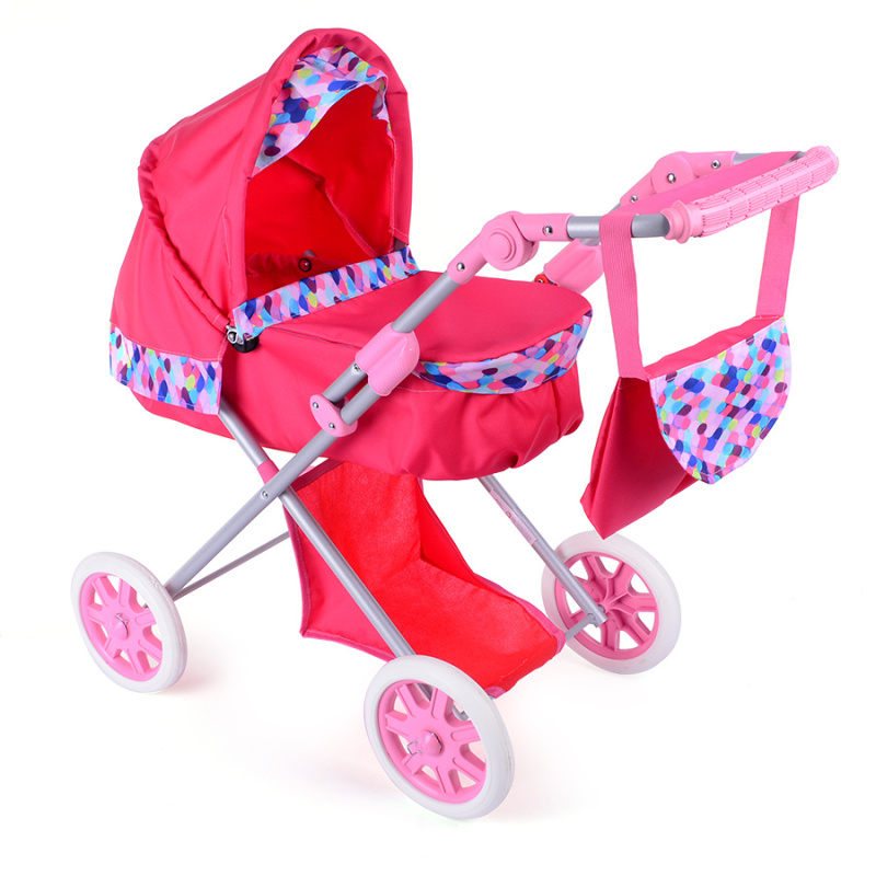 Wózek lalkowy z regulowaną rączką dla dziewczynki